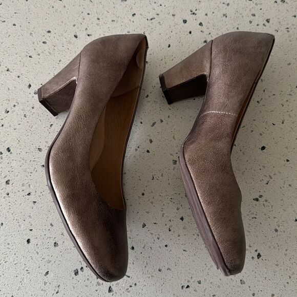 Sofft Lana Women’s Bronze Leather Pumps Block Heeled Comfortable Shoes Size 9M - Picture 3 of 15